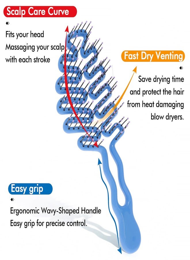 KISMETICS Detangle Hair Brush - nylon pins. Vented Detangler for Blow Drying, Hairbrush for Women, Men & Kids.Smoothes & Detangles All Hair Types. - Image 3