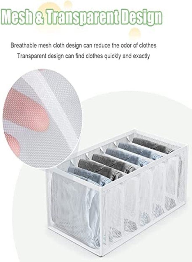 Boniry Wardrobe Clothes Organizer 7 Grids,Closet Organizers And Storage Baskets,Clothing Storage Bins Washable Fordable Drawer Clothes Compartment Storage Box (36 * 17 * 12 (Pack of 4) White) - Image 2