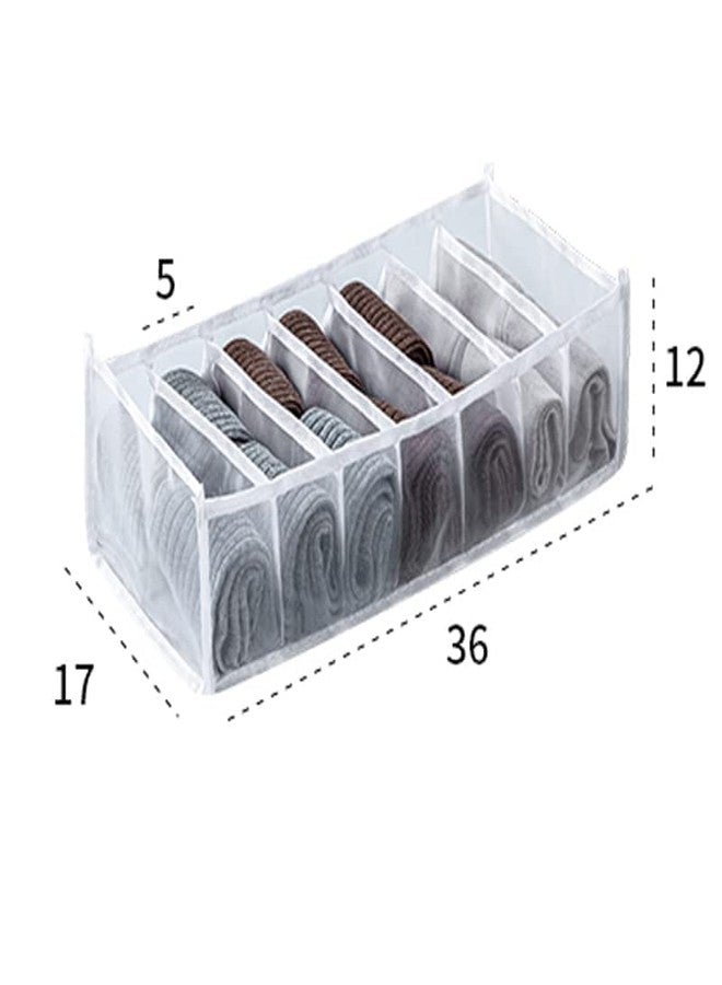 Boniry Wardrobe Clothes Organizer 7 Grids,Closet Organizers And Storage Baskets,Clothing Storage Bins Washable Fordable Drawer Clothes Compartment Storage Box (36 * 17 * 12 (Pack of 4) White) - Image 3
