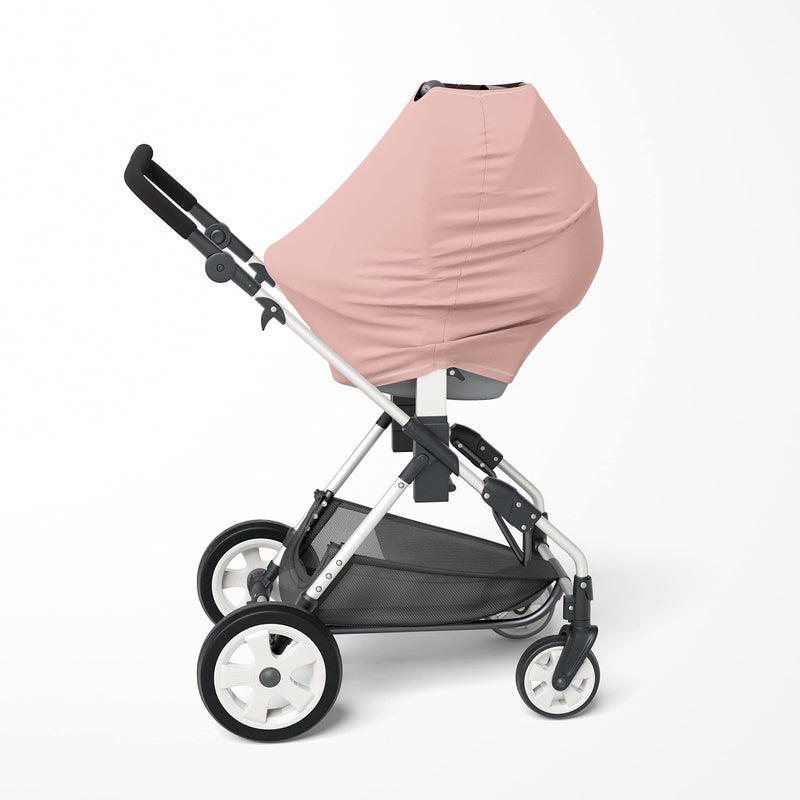 Natemia 4 in 1 Baby Car Seat Cover - Multi-Functional Stretchy & Soft Canopy, Nursing, Shopping Cart, & High Chair Cover - Image 2