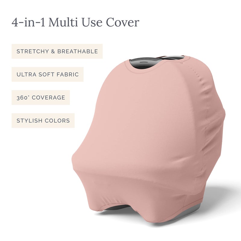 Natemia 4 in 1 Baby Car Seat Cover - Multi-Functional Stretchy & Soft Canopy, Nursing, Shopping Cart, & High Chair Cover - Image 5