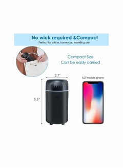 كاست ويف موزع هواء للسيارة ، مرطب بالزيوت العطرية برائحة USB ، ناشر صغير محمول للسيارة وغرفة النوم والمكتب (أسود)  - Image 3