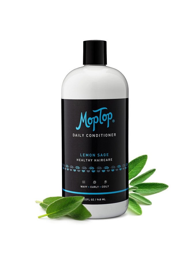 MopTop Salon Daily Conditioner All Hair Types Dry Thick Wavy Curly & Kinkycoily Color Treated & Natural Hair Made W/Aloe & Honey Reduce Frizz Smooth Silky Hair 32Oz - Image 1