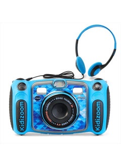 vtech Kidizoom Duo 5.0 Deluxe Digital Selfie Camera with MP3 Player and Headphones, Blue  - Image 1