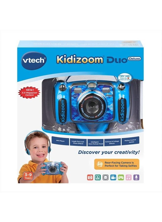 vtech - Kidizoom Duo 5.0 Deluxe Digital Selfie Camera with MP3 Player and Headphones, Blue - Image 1