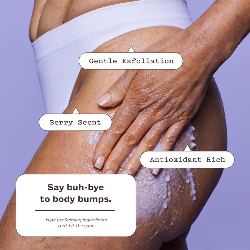 frank body Niacinamide Body Scrub | Fights Breakouts & Dryness | Exfoliating Body Scrub | Berry Extracts & Green Tea | Berry Scent | Vegan & Cruelty Free | 250g / 8.82 oz - Image 3