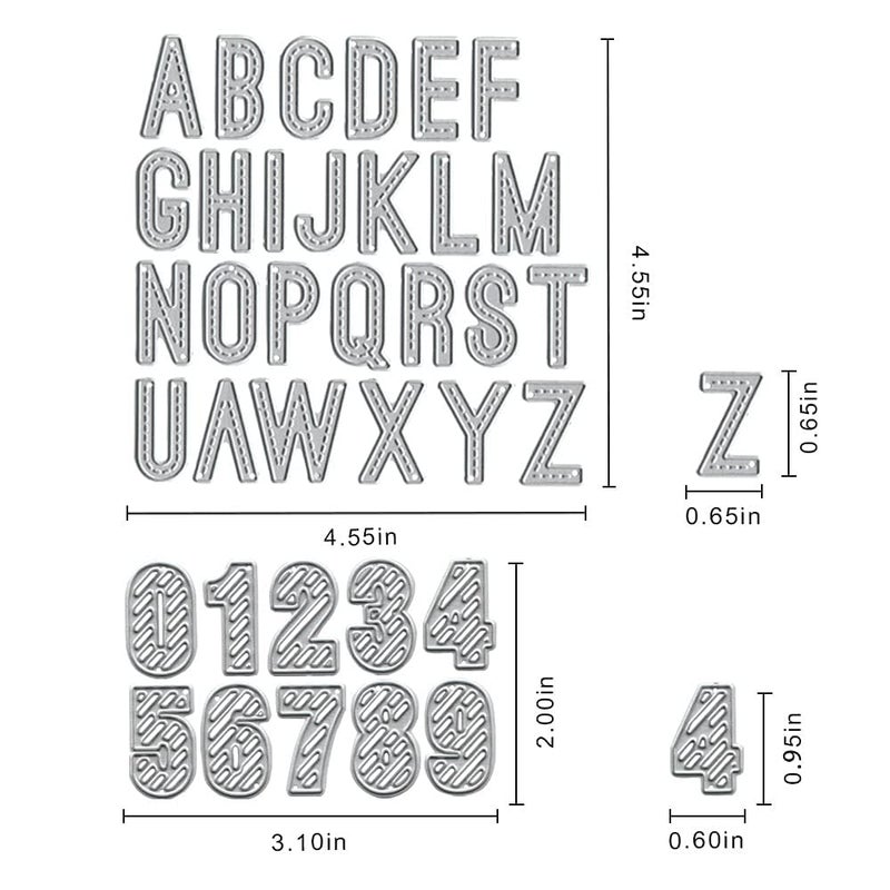 Hying Metal Capital 26 Alphabet Cutting Dies, Spelling Letter Number Die Cuts for Card Making Stencil Embossing Tool Scrapbooking DIY Etched Craft Dies - Image 2