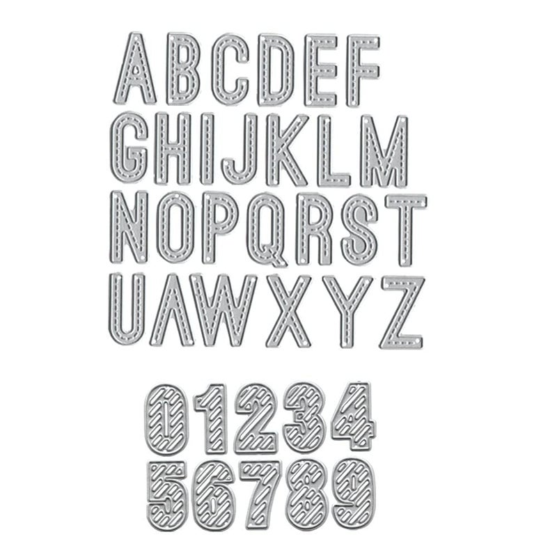 Hying Metal Capital 26 Alphabet Cutting Dies, Spelling Letter Number Die Cuts for Card Making Stencil Embossing Tool Scrapbooking DIY Etched Craft Dies - Image 1