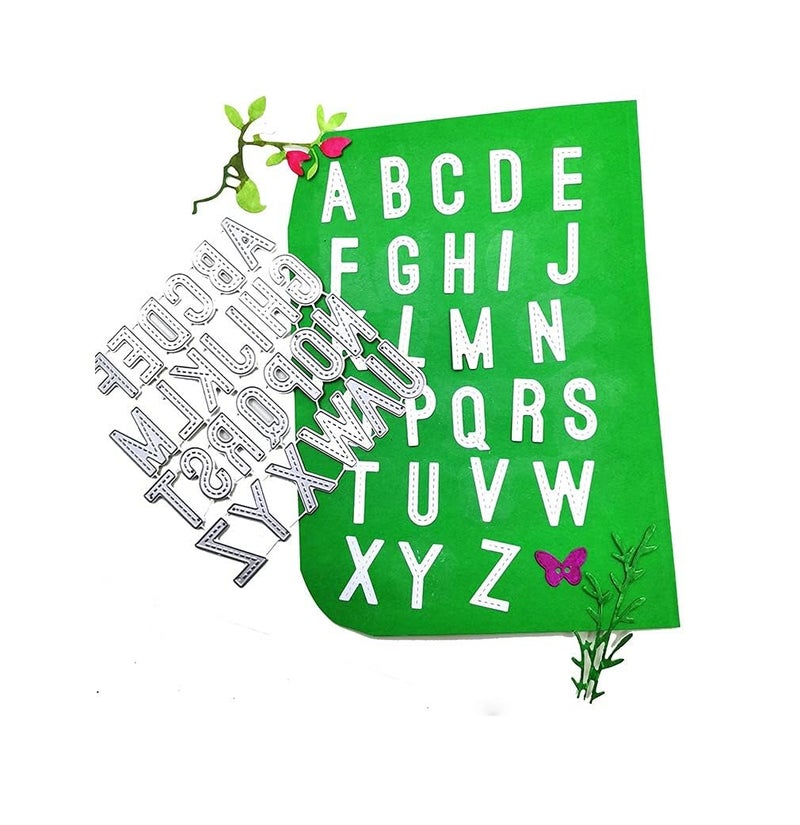 Hying Metal Capital 26 Alphabet Cutting Dies, Spelling Letter Number Die Cuts for Card Making Stencil Embossing Tool Scrapbooking DIY Etched Craft Dies - Image 3