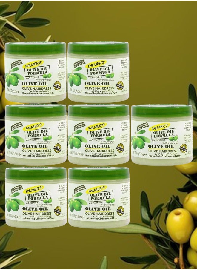 PALMER'S - 7 Pieces Olive Hairdress Cream Made With Olive Oil Vitamen E 150 Grams - Image 1