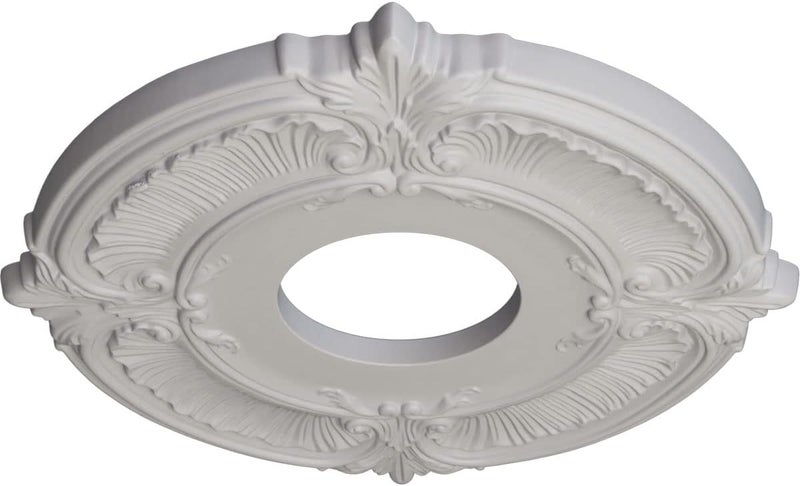 Ekena Millwork CM12ATUWF ميدالية سقف أتيكا (تناسب الأغطية حتى 3 1/2 بوصة)، مطلية يدويًا باللون الأبيض النقي للغاية - Image 2