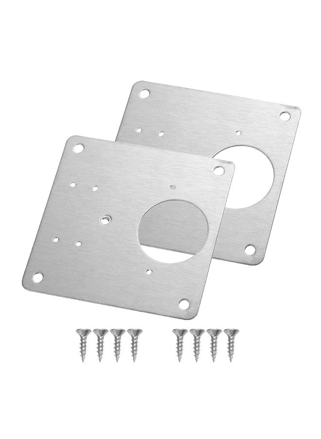 SYOSI 2 Packs Cabinet Hinge Repair Plate Kit, Hinge Repair for Cabinet Door, Hinge Repair Brackets, Fix The Hinged Stainless Steel Door Panels  - Image 1