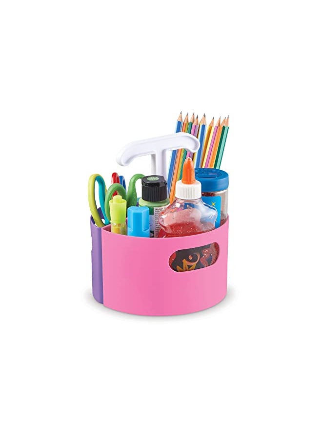 Learning Resources Learning Resources Create-a-Space Storage Mini Center - Pastel, Desk and Art and Crafts Organizer, Maker and Crayon Organizer, Homeschool Organizer and Storage  - Image 1
