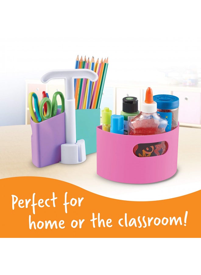 Learning Resources Learning Resources Create-a-Space Storage Mini Center - Pastel, Desk and Art and Crafts Organizer, Maker and Crayon Organizer, Homeschool Organizer and Storage  - Image 3