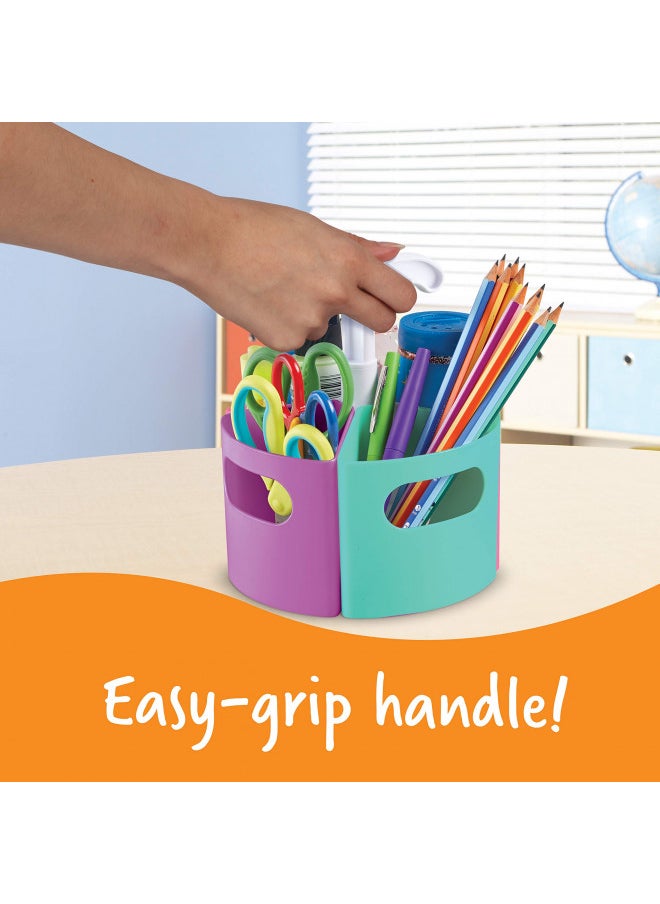 Learning Resources Learning Resources Create-a-Space Storage Mini Center - Pastel, Desk and Art and Crafts Organizer, Maker and Crayon Organizer, Homeschool Organizer and Storage  - Image 5