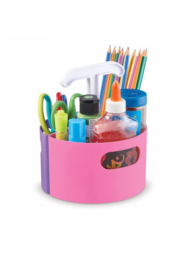 Learning Resources Learning Resources Create-a-Space Storage Mini Center - Pastel, Desk and Art and Crafts Organizer, Maker and Crayon Organizer, Homeschool Organizer and Storage  - Image 2