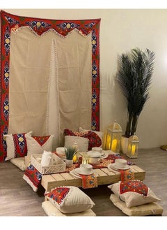 200*250 Curtain + 6 Cushion Covers 40*40 + 150*100 Kheima Tablecloth