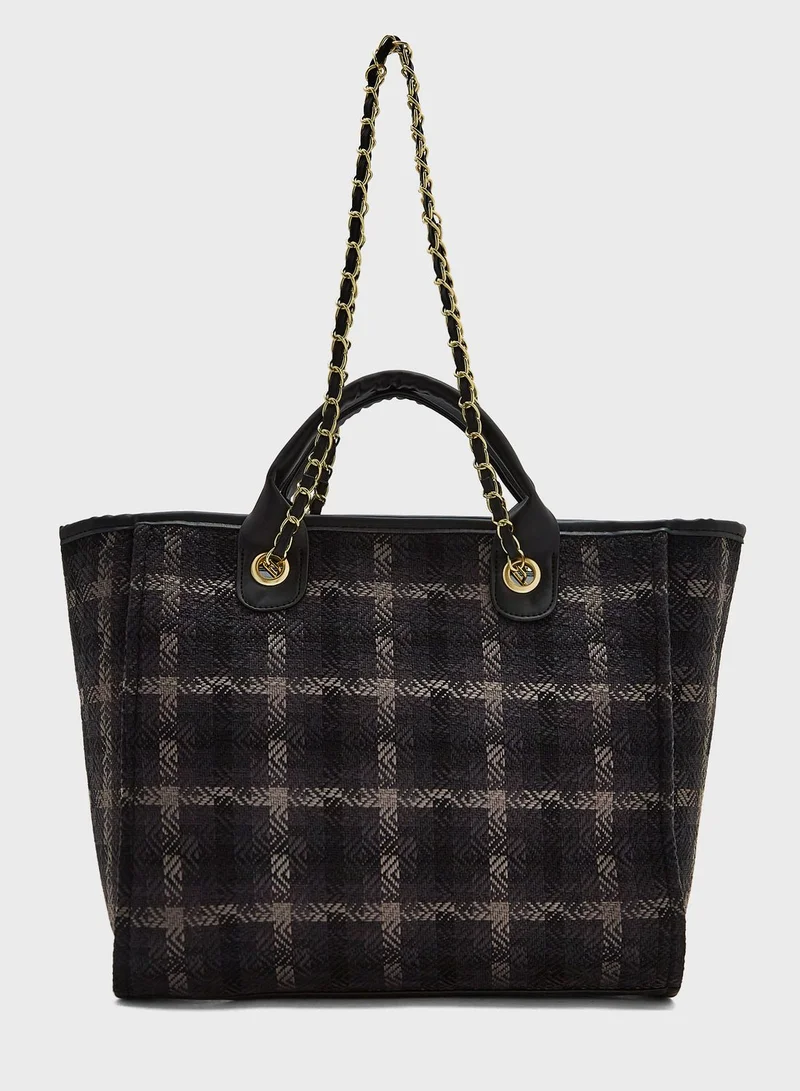 Ginger Printed Large Tote Bag With Chain Strap