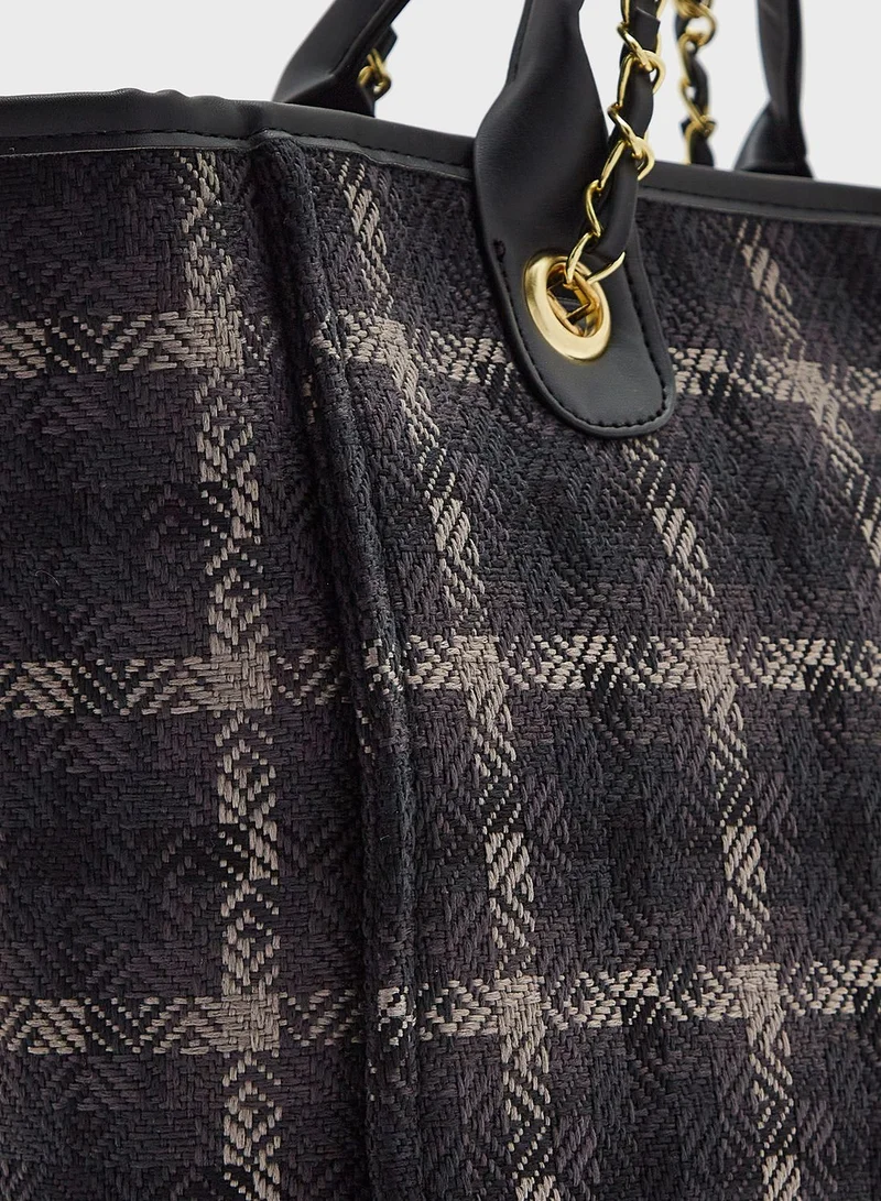 Ginger Printed Large Tote Bag With Chain Strap