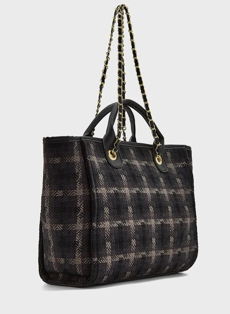 Ginger Printed Large Tote Bag With Chain Strap