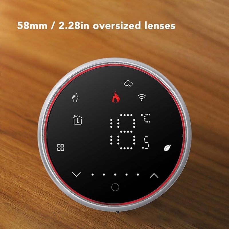 منظم حرارة ذكي قابل للبرمجة للتدفئة الأرضية وتكييف الهواء بشاشة عرض LED سوداء للتحكم في درجة الحرارة - Image 3