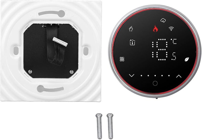 منظم حرارة ذكي قابل للبرمجة للتدفئة الأرضية وتكييف الهواء بشاشة عرض LED سوداء للتحكم في درجة الحرارة - Image 1