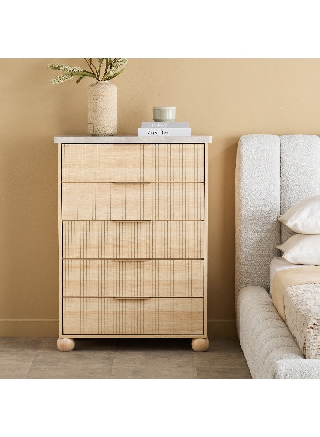 Home Box Island Chest of 5 Drawers in Natural Finish - Image 2