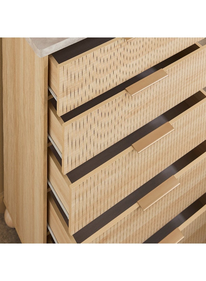 Home Box Island Chest of 5 Drawers in Natural Finish - Image 4