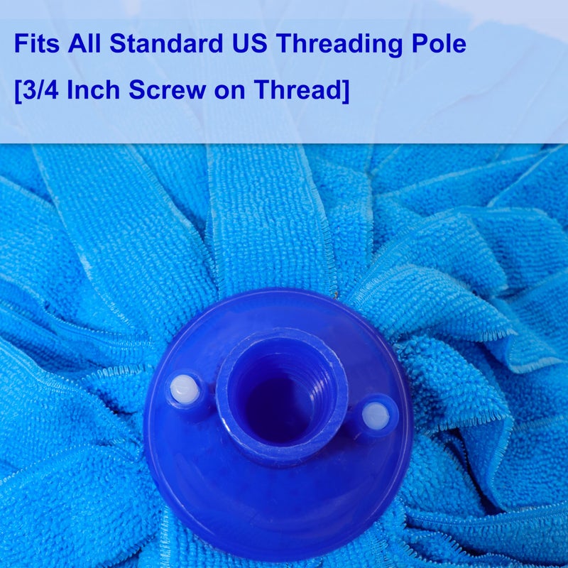 EaseYourDay 6 PCS Blue Microfiber Mop Replacement Compatible with All Standard US Threading Pole &0.8" Diameter Mop Handle - Image 3