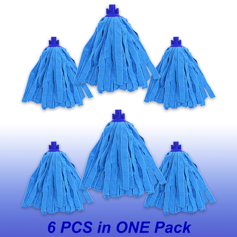 EaseYourDay 6 PCS Blue Microfiber Mop Replacement Compatible with All Standard US Threading Pole &0.8" Diameter Mop Handle - Image 2