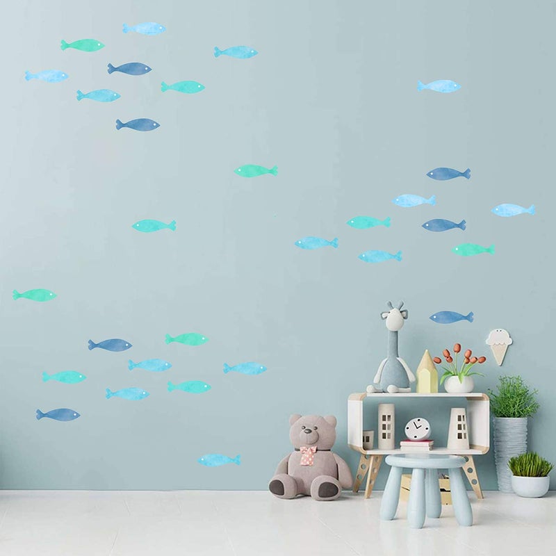 إياسو ملصقات حائط على شكل سمكة - ملصقات حائط قابلة للإزالة قابلة للتقشير واللصق لتزيين غرفة الحضانة - Image 4