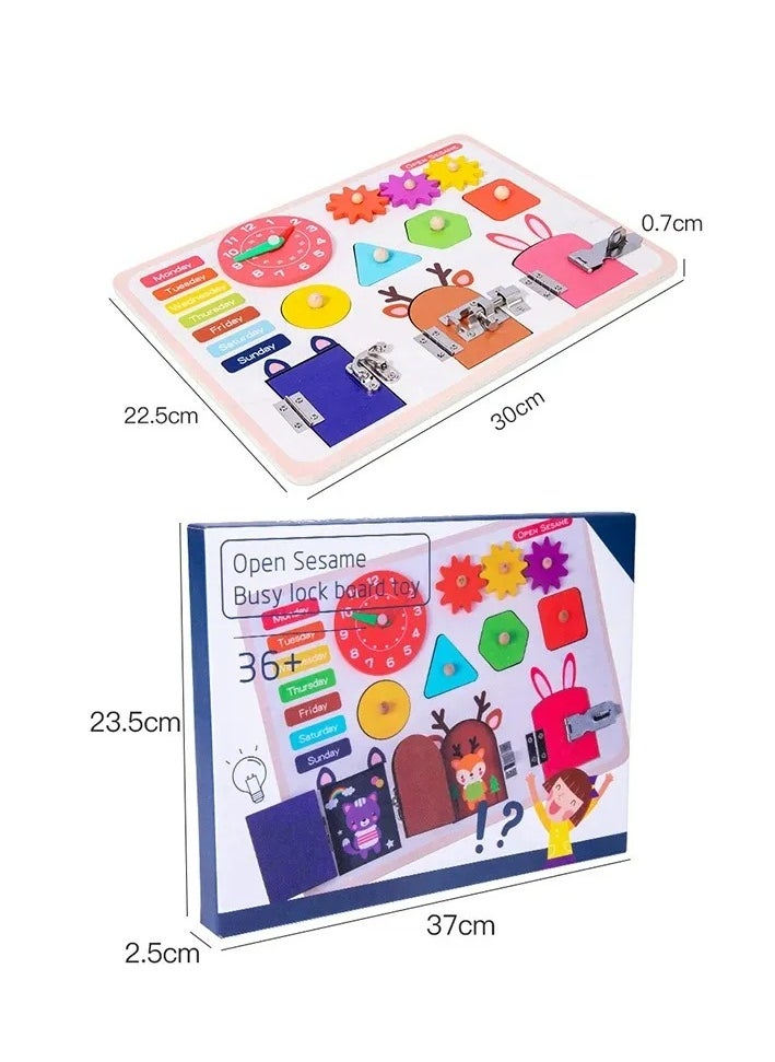 GULFLINK Wooden Multi Functional Child Busy Board Wall Sea for Kids Play Gam Wooden Multi Functional Child Busy Board For Kids Play Game  - Image 4