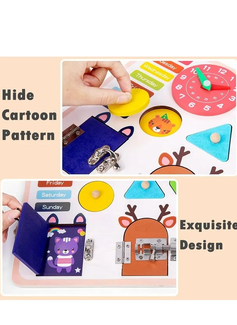 GULFLINK Wooden Multi Functional Child Busy Board Wall Sea for Kids Play Gam Wooden Multi Functional Child Busy Board For Kids Play Game  - Image 5