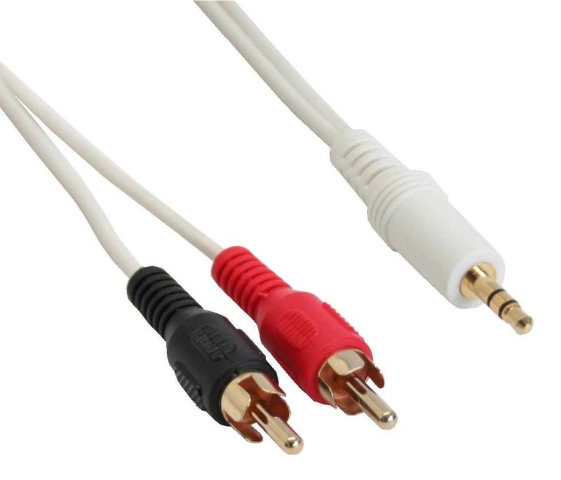 إن لاين كابل ® 3 متر 2x قابس سينش إلى موصل جاك 3.5 مم - أبيض/ذهبي - Image 1