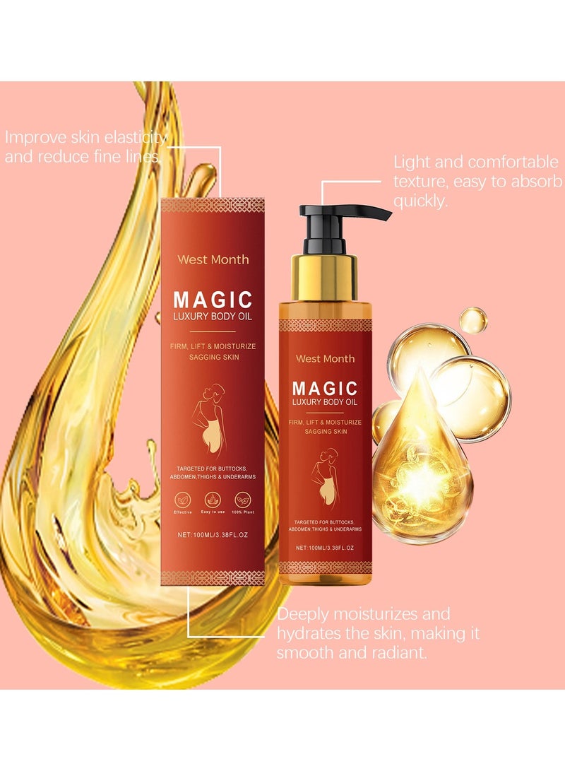 WEST MONTH Body Firming Moisturizing Oil, Daily Skin Care Moisturizing Oil 100ml - Image 3