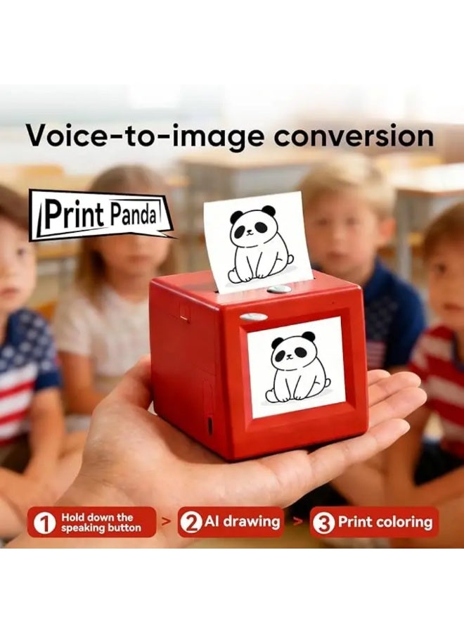 AI printer Children smart voice dialogue control printer Instant Print toy Printing press WiFi battery portable printer big screen display image child intelligent thermal printers baby Smart voice-generated drawing printer for Children's toys, birthday and holiday DIY toy gifts - Image 1