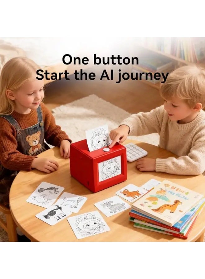 AI printer Children smart voice dialogue control printer Instant Print toy Printing press WiFi battery portable printer big screen display image child intelligent thermal printers baby Smart voice-generated drawing printer for Children's toys, birthday and holiday DIY toy gifts - Image 3