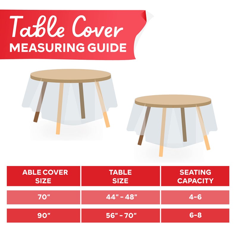 XFasten Round Plastic Table Cloth Cover 70 Inches 0.3mm Thick Waterproof Clear Plastic Tablecloth Protector, Non-Yellowing Plastic Table Cloths for Round Tables and Dining Room - Image 2