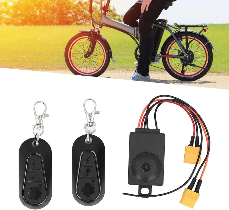 Bike Alarm with 2 Remotes, 36 to 70V Anti Theft Water Proof Bicycle Security Alarm System for XT60 Output Port Battery Electric Bike Scooter - Image 3
