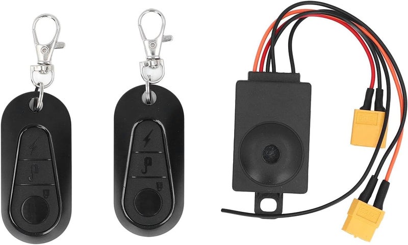 Bike Alarm with 2 Remotes, 36 to 70V Anti Theft Water Proof Bicycle Security Alarm System for XT60 Output Port Battery Electric Bike Scooter - Image 1