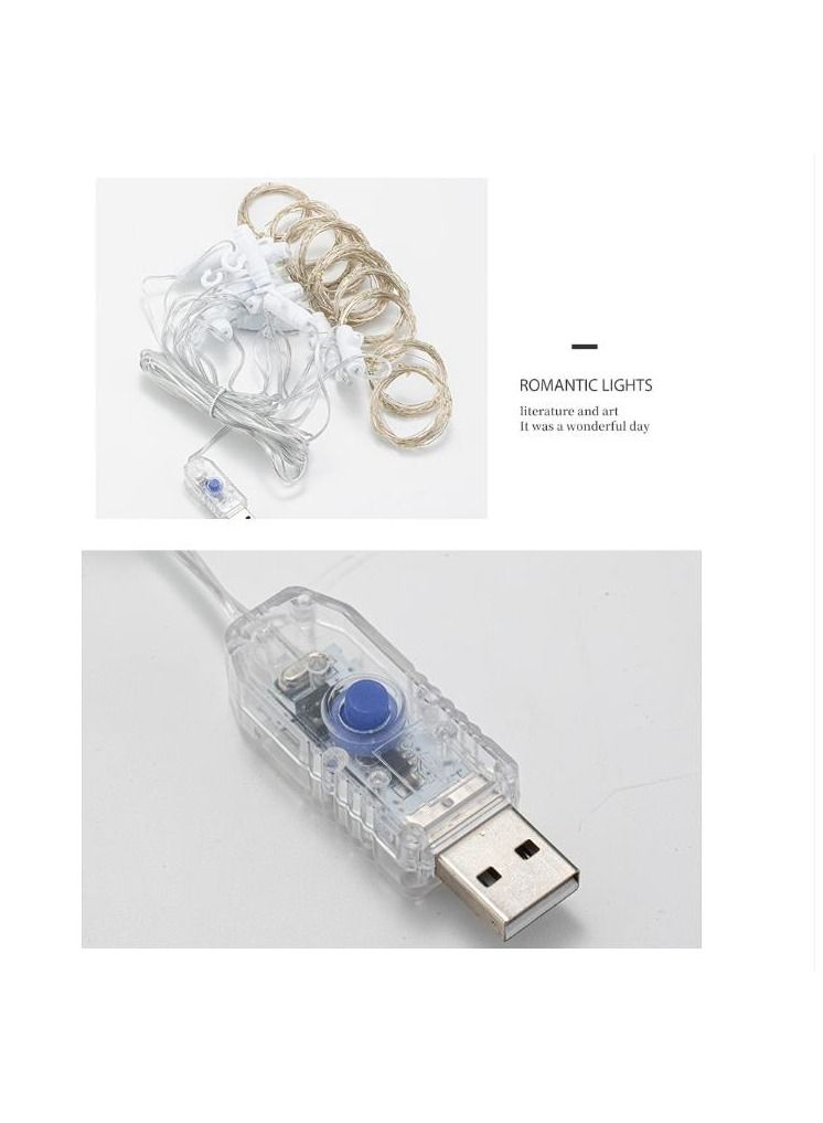 Y&D Remote Control USB Copper Wire Curtian LED Lighting Blue 3*3meter  - Image 4