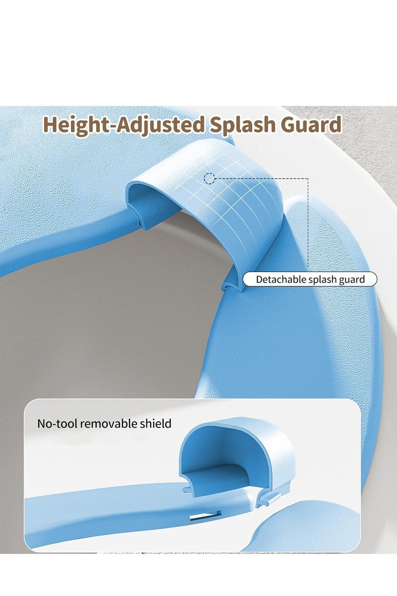 Flushrenic Foldable Portable Travel Potty,Folding Travel Potty Seat,Fits 4 Toilet Types (Round/Oval/Square/U-Shape), Lock-Grip Non-Slip Base + Splash Guard, Includes Travel Bag,Safe for Boys & Girls-Blue - Image 4