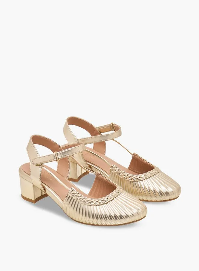 Girls Textured Block Heels Shoes