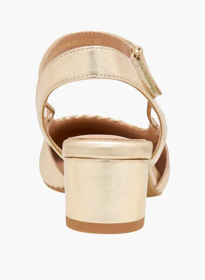 Celeste GOLD Girls Textured Block Heels Shoes for Women | Best Price UAE