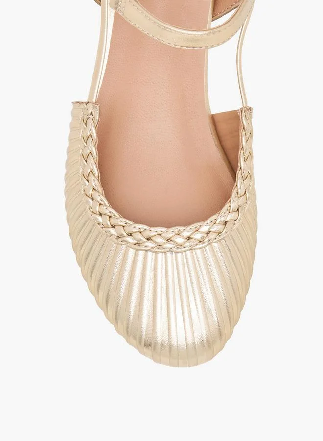 Celeste GOLD Girls Textured Block Heels Shoes for Women | Best Price UAE