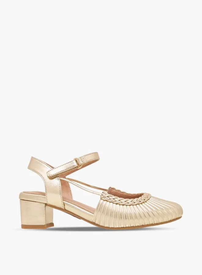 Celeste GOLD Girls Textured Block Heels Shoes for Women | Best Price UAE
