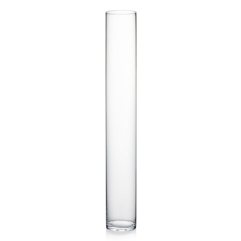 WGVI Quality Thick Weighted Tall Clear Cylinder Glass Vases 4 W x 28 H Flower Arrangement Floating Candle Holders Wedding Centerpieces Event Floral Container Floor Display Home Dcor 1 Piece
