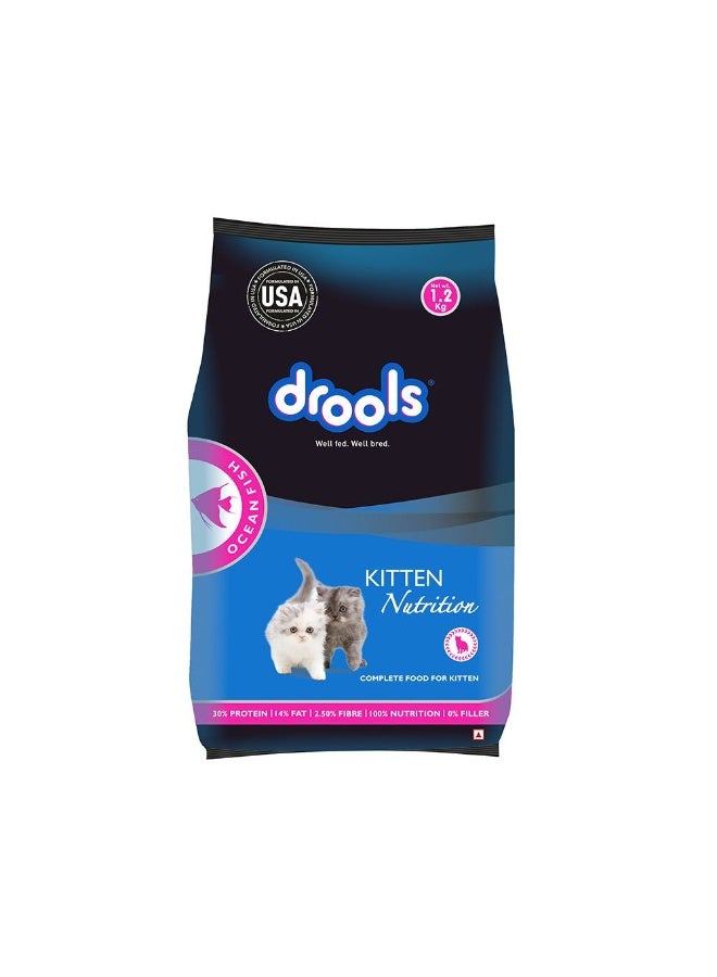 Drools طعام جاف للقطط درولز للقطط الصغيرة (1-12 شهر) سمك المحيط 1.2 كجم