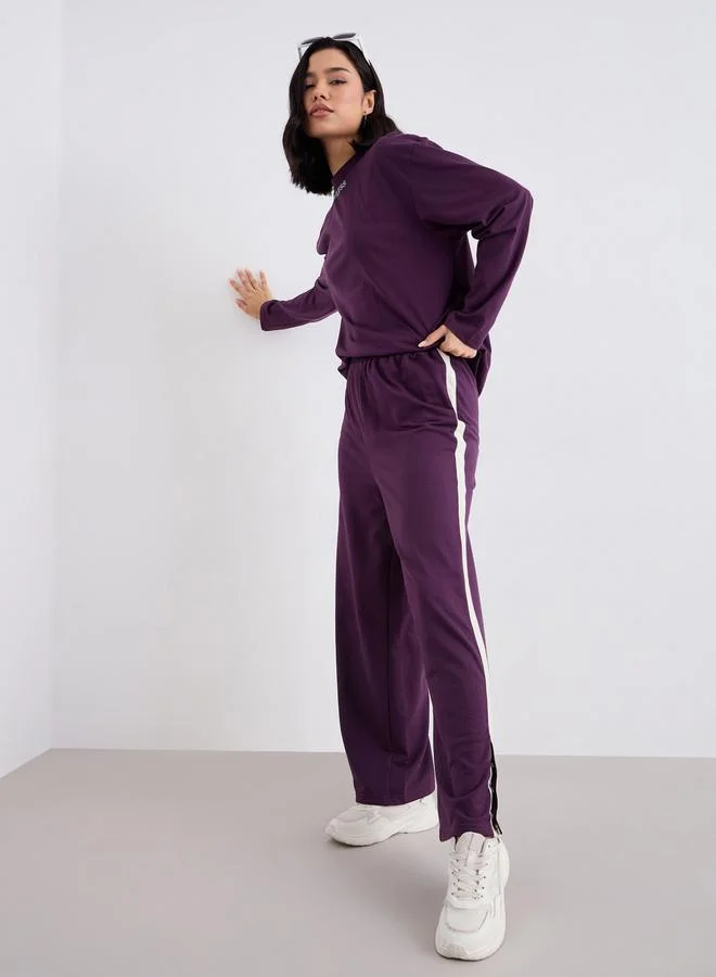 Styli Women Relaxed Fit T-Shirt and Wide Joggers Co-Ords