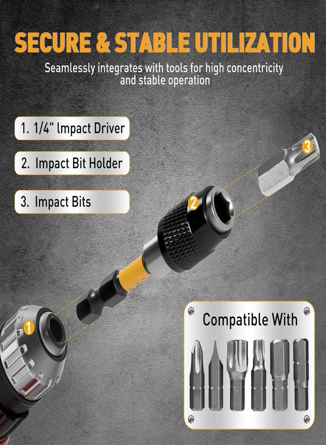 ELEAD 3-Piece Quick Change Bit Holder, 1/4" Magnetic Hex Shank Drill Bit Adapter for Screws, Nuts, Drill, bit set and Handheld Driver - Image 5